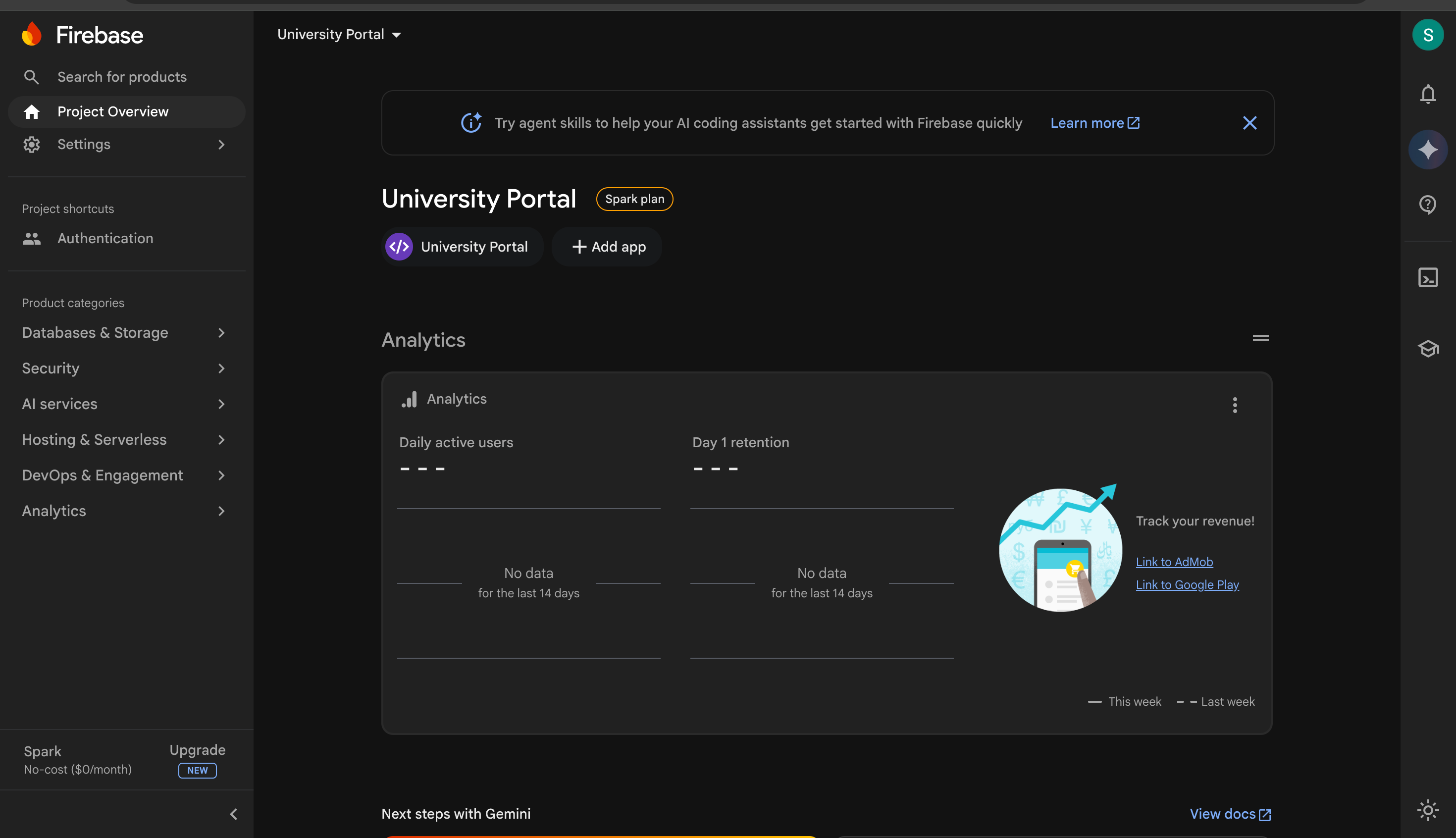 Firebase project overview