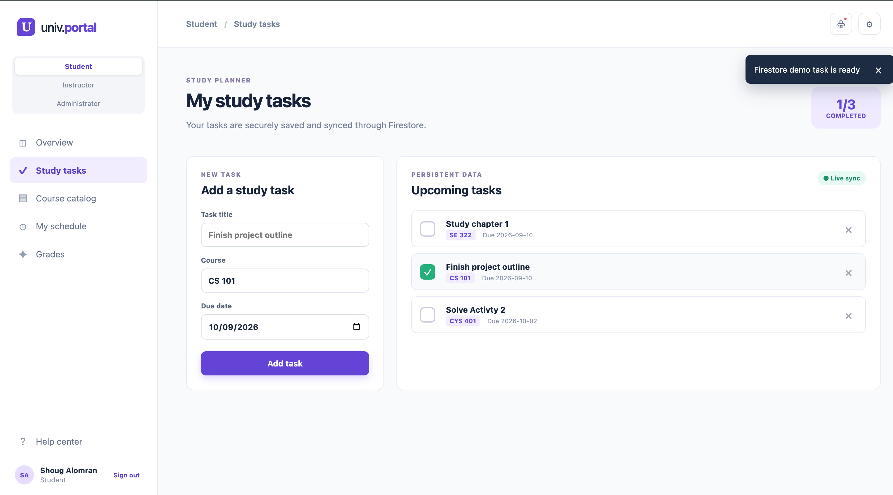 Working Study Task Tracker